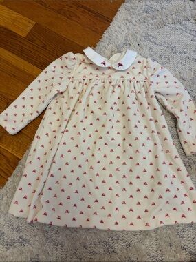 Ralph Lauren Cream Dress with Pink Micro Floral Print